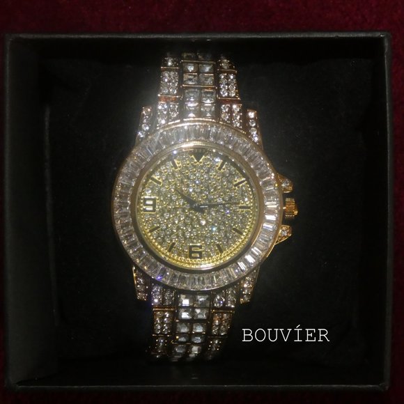 18K Solid Gold Diamond Baguette Watch - Picture 2 of 3